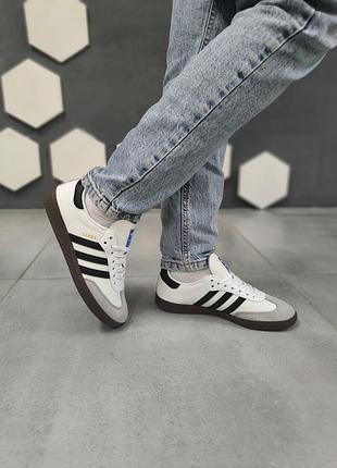Adidas samba white black 8