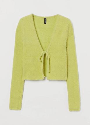 Пухнастий кроп-кардиган h&m 2