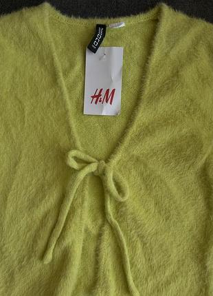 Пухнастий кроп-кардиган h&m 5
