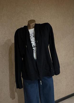 Чорне базове худі на блискавці ever.me (takko fashion), розмір l/xl (оверсайз)