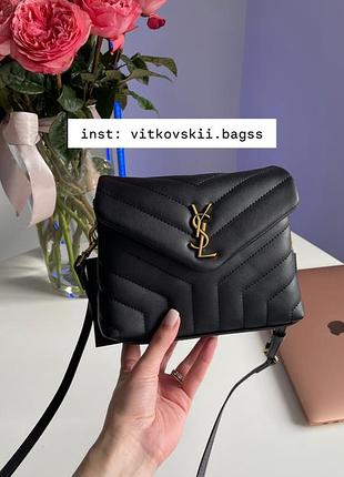 Сумочка toy loulou in quilted leather black/gold🖤