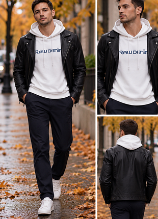Мужское худи  g-star raw  белое хлопковое  oversize sport style