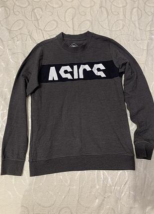 Чоловічий спортивний світшот asics sport logo cb ls crew темно-сірого кольору (dark grey)