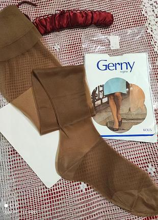 Новые винтажные чулки под пояс, длинные размер 10, загар