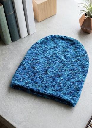 Шапка  біні , меланжева, handmade 2