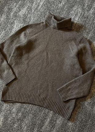 Вовняний оверсайз светр zara коричневий мокко