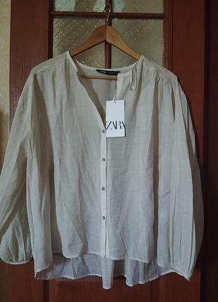 Блузка zara бежевого кольору