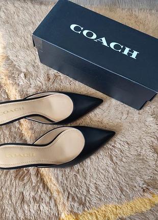 Кожаные мюли coach
