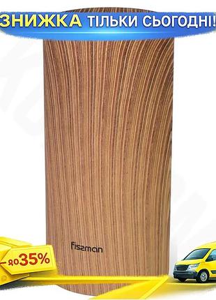 Ku підставка для ножів universal fit fissman dark wood кругла із пластику для зберігання кухонних ножі uni2l_k