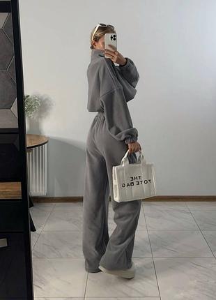 Кофта оверсайз флис бежевая 3