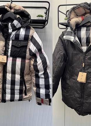 Зимний пуховик две стороны burberry