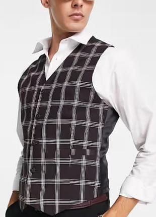 Жилетка мужская классическая в клетку asos design l