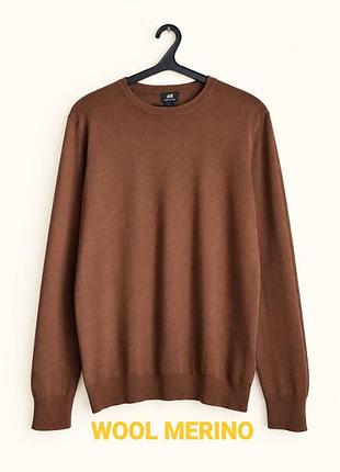 Шерстяной джемпер h&m, шерсть мериноса+акрил