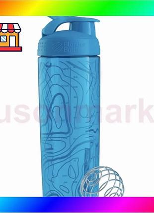 Bs шейкер blenderbottle sportmixer best mix signature sleek 28oz/820ml aqua topt flow bas77/n