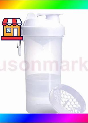 Bs шейкер спортивний smartshake best mix original2go 600ml pure white bas77/n