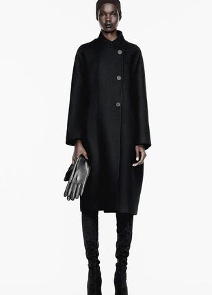 Стильне вовняне шерстяне пальто оверсайз zara