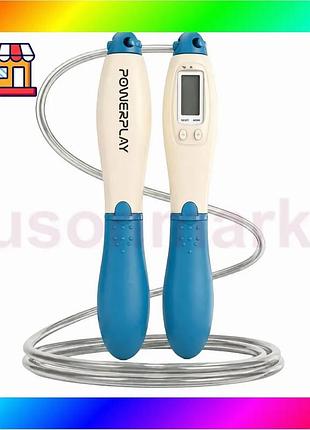 Bs скакалка з лічильником best mix powerplay 4216 jump rope синя 2.8 см. bas77/n