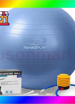 Bs мяч для фитнеса best mix (фитбол) powerplay 4001 ø65 cm gymball синий + насос bas77/n