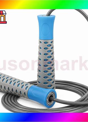 Bs скакалка powerplay 4206 best mix jump rope pro+ серо/синяя (2,75m.) bas77/n