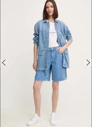 Шорты карго с накладными карманами джинсовые  женские cropp denim s