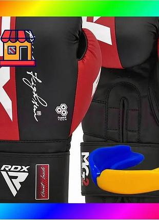 Bs боксерські рукавиці rdx best mix rex f4 red/black-10 унцій (капа в комплекті) bas77/n