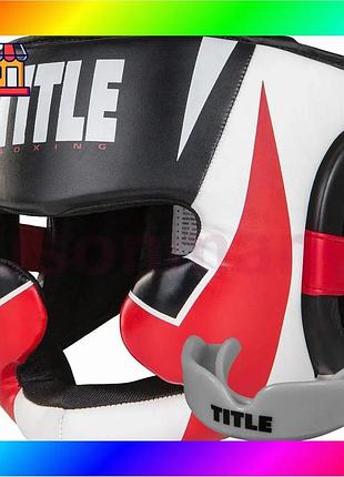 Bs боксерский шлем title best mix mma command full black/red/white l (капа в комплекте) bas77/n