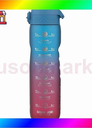 Bs бутылка для воды best mix ion8 1000мл. bpa free, times to drink, (эко бутылка) bpa free, blue pink bas77/n