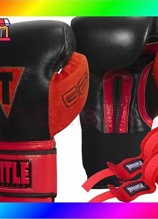 Bs боксерские перчатки title best mix boxing all heart bag gloves 2.0 black/red 12 oz (бинты 4м. в ком bas77/n