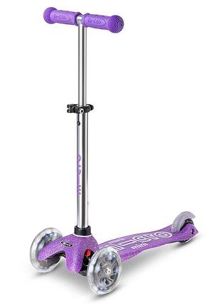 Самокат micro серії mini deluxe fairy glitter led – пурпуровий