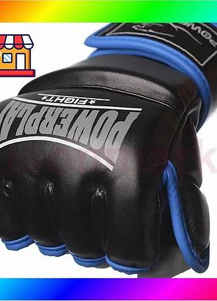 Bs рукавиці для mma best mix powerplay 3058 чорно-сині l bas77/n
