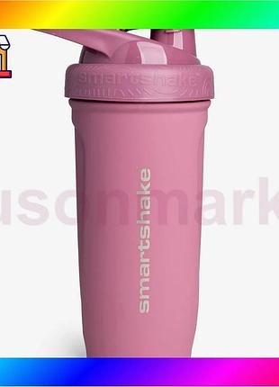 Bs шейкер спортивный smartshake best mix металлический reforce stainless steel 30oz/900ml deep rose bas77/n