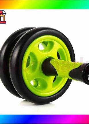 Bs колесо для преса best mix подвійне powerplay 4327 dual-core ab wheel чорно-зелене bas77/n