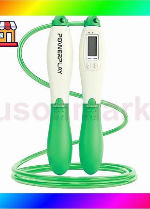 Bs скакалка з лічильником best mix powerplay 4216 jump rope зелена 2.8 см. bas77/n