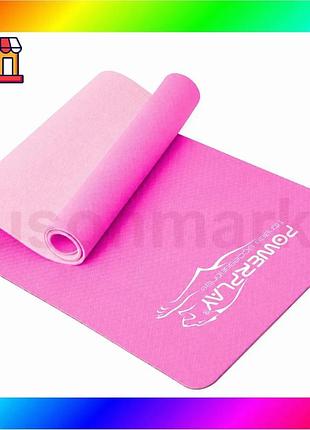 Bs коврик для йоги best mix и фитнеса powerplay 4150 tpe premium performance mat розовый (183x61x0.6 с bas77/n
