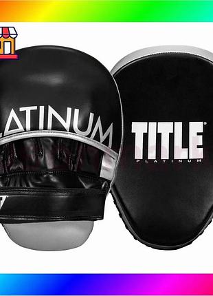 Bs лапы боксерские title best mix platinum prolific punch mitts black/silver bas77/n