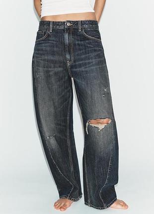 Джинсы zara baggy m/l, l, xl 2569/040/407 4