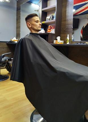 Пеньюар перукарський vsetex чорний | накидка для клієнта салону краси