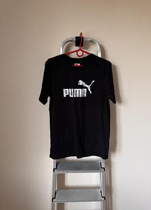 Футболка унісекс puma чорна з принтом military