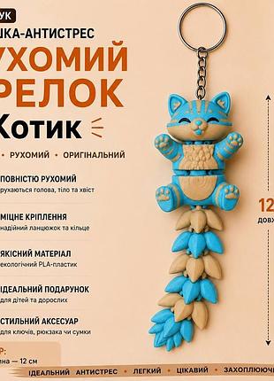 Брелок-антистрес «котик»,блакитний