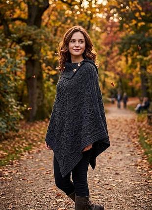 100% вовняне нове розкішне пончо british wool