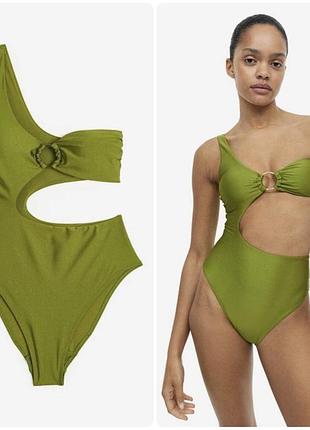 Оливково-зелений купальник від h&m у розмірі м