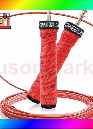 Bs скакалка швидкісна на best mix підшипниках powerplay 4208 fitness jump rope червона (3m.) bas77/n