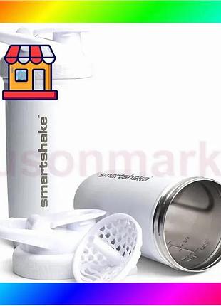 Bs шейкер спортивный smartshake best mix металлический reforce stainless steel 30oz/900ml white bas77/n