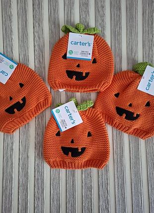 Новая вязаная шапка тыквы carter's на хелловин, 3-9 мес.