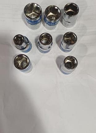 Набор коротких торцевых головок 1/2" (10, 12, 13, 14, 15, 16, 17, 19 мм) 8 шт бюджет