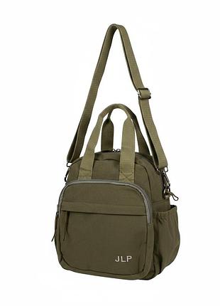 Женская сумка-рюкзак jlp r37041 трансформер 25×25 см. зеленая