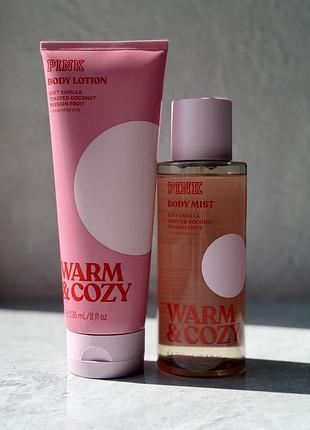 Набір спрей / міст та лосьйон victoria's secret pink warm & cozy