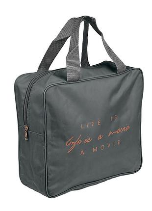 Дорожная косметичка stenson beauty из полиэстера 24×23×9,5 см серо-зеленая (r33406)