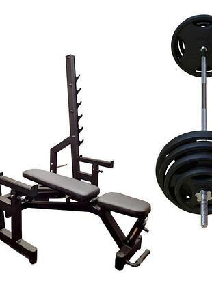 Лава black rock + стійки black rock + металева штанга rn-sport quatro 105 кг