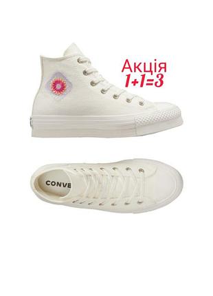 Высокие кеды converse kids egret vintage chuck taylor all star eva lift hi sneakers